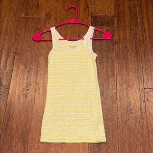 XS Merona Yellow and White & Light Gray Striped Tank Top